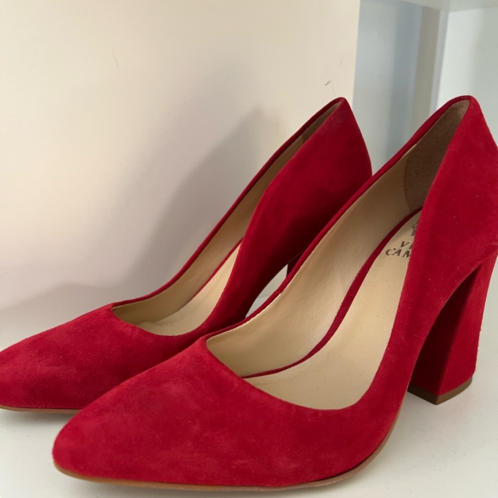 Vince Camuto Red Suede Pumps
